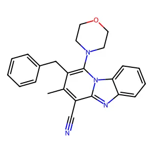 2-Benzyl-3-methyl-1-morpholin-4-ylpyrido[1,2-a]benzimidazole-4-carbonitrile structure