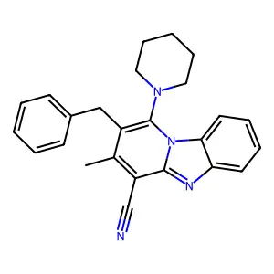 2-Benzyl-3-methyl-1-(1-piperidinyl)pyrido[1,2-a]benzimidazole-4-carbonitrile structure