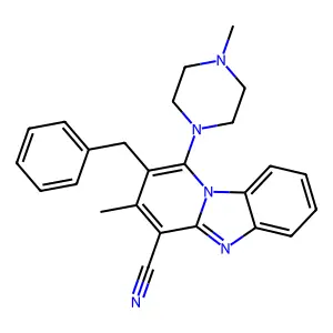 2-benzyl-3-methyl-1-(4-methylpiperazin-1-yl)pyrido[1,2-a]benzimidazole-4-carbonitrile structure