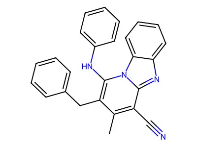 1-Anilino-2-benzyl-3-methylpyrido[1,2-a]benzimidazole-4-carbonitrile structure