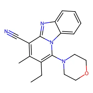 2-Ethyl-3-methyl-1-morpholin-4-ylpyrido[1,2-a]benzimidazole-4-carbonitrile structure
