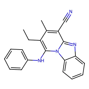 1-Anilino-2-ethyl-3-methylpyrido[1,2-a]benzimidazole-4-carbonitrile structure