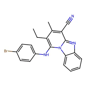 1-(4-Bromoanilino)-2-ethyl-3-methylpyrido[1,2-a]benzimidazole-4-carbonitrile structure