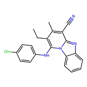 1-(4-Chloroanilino)-2-ethyl-3-methylpyrido[1,2-a]benzimidazole-4-carbonitrile structure