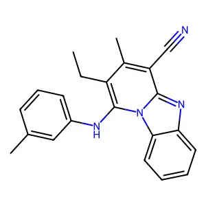 2-Ethyl-3-methyl-1-(3-methylanilino)pyrido[1,2-a]benzimidazole-4-carbonitrile structure