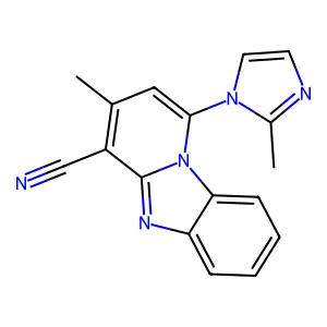 3-Methyl-1-(2-methyl-1H-imidazol-1-yl)pyrido[1,2-a]benzimidazole-4-carbonitrile structure