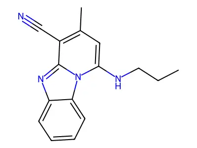 3-Methyl-1-(propylamino)pyrido[1,2-a]benzimidazole-4-carbonitrile structure