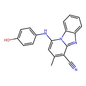 1-(4-Hydroxyanilino)-3-methylpyrido[1,2-a]benzimidazole-4-carbonitrile structure