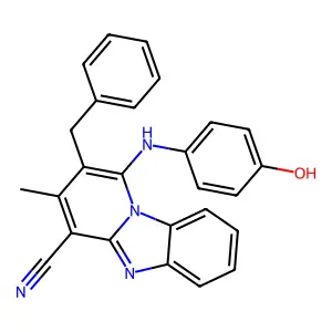2-Benzyl-1-(4-hydroxyanilino)-3-methylpyrido[1,2-a]benzimidazole-4-carbonitrile structure