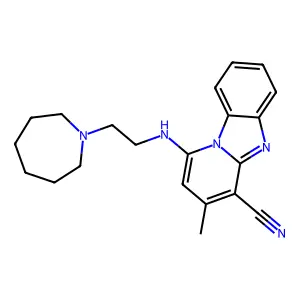 1-((2-(1-Azepanyl)ethyl)amino)-3-methylpyrido(1,2-A)benzimidazole-4-carbonitrile structure