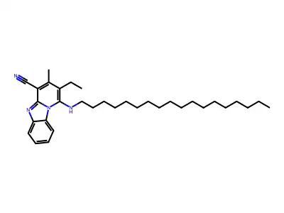 2-Ethyl-3-methyl-1-(octadecylamino)pyrido[1,2-a]benzimidazole-4-carbonitrile structure