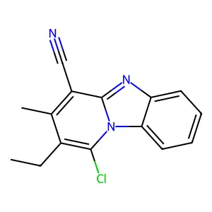 1-Chloro-2-ethyl-3-methylpyrido[1,2-a]benzimidazole-4-carbonitrile structure