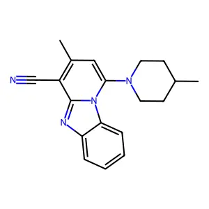 3-Methyl-1-(4-methylpiperidin-1-yl)pyrido[1,2-a]benzimidazole-4-carbonitrile structure