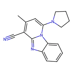 3-Methyl-1-pyrrolidin-1-ylpyrido[1,2-a]benzimidazole-4-carbonitrile structure