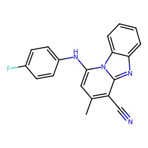 1-(4-Fluoroanilino)-3-methylpyrido[1,2-a]benzimidazole-4-carbonitrile structure
