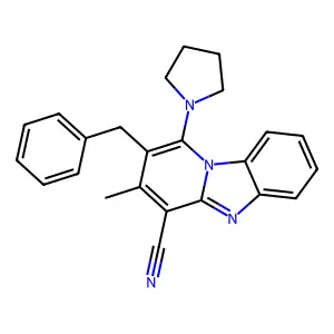 2-Benzyl-3-methyl-1-(1-pyrrolidinyl)pyrido[1,2-a]benzimidazole-4-carbonitrile structure