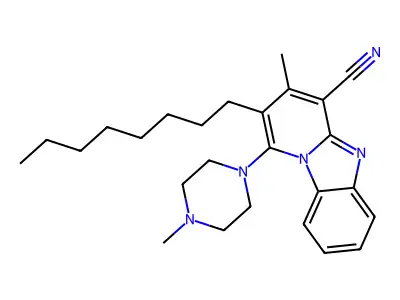 3-methyl-1-(4-methylpiperazin-1-yl)-2-octylbenzo[4,5]imidazo[1,2-a]pyridine-4-carbonitrile structure