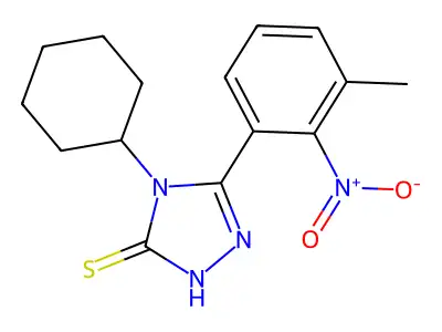 4-cyclohexyl-5-(3-methyl-2-nitrophenyl)-4H-1,2,4-triazole-3-thiol structure