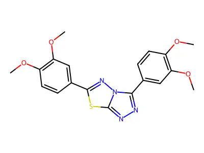 3,6-Bis(3,4-dimethoxyphenyl)-[1,2,4]triazolo[3,4-b][1,3,4]thiadiazole structure