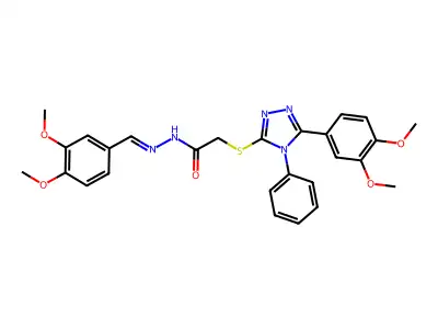 (Z)-N'-(3,4-dimethoxybenzylidene)-2-((5-(3,4-dimethoxyphenyl)-4-phenyl-4H-1,2,4-triazol-3-yl)thio)acetohydrazide structure