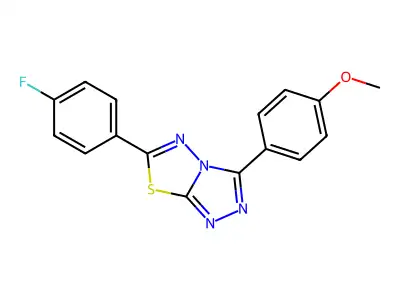 6-(4-Fluorophenyl)-3-(4-methoxyphenyl)-[1,2,4]triazolo[3,4-b][1,3,4]thiadiazole structure