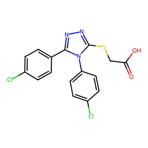 2-[[4,5-bis(4-chlorophenyl)-1,2,4-triazol-3-yl]sulfanyl]acetic Acid structure