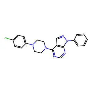 4-[4-(4-Chlorophenyl)piperazin-1-yl]-1-phenylpyrazolo[3,4-d]pyrimidine structure