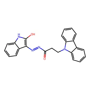 3-Carbazol-9-yl-propionic acid (2-oxo-1,2-dihydro-indol-3-ylidene)-hydrazide structure