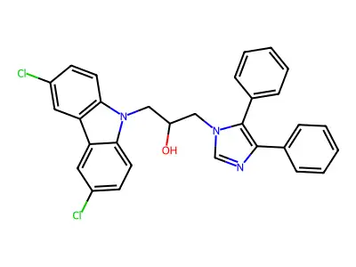 1-(3,6-Dichloro-carbazol-9-yl)-3-(4,5-diphenyl-imidazol-1-yl)-propan-2-ol structure