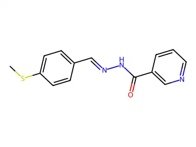 N-[(E)-(4-methylsulfanylphenyl)methylideneamino]pyridine-3-carboxamide structure