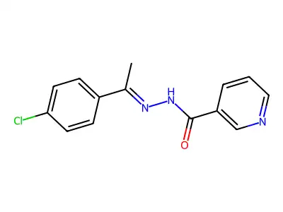 N-[(E)-1-(4-chlorophenyl)ethylideneamino]pyridine-3-carboxamide structure