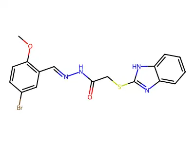 2-(1H-benzimidazol-2-ylsulfanyl)-N'-[(E)-(5-bromo-2-methoxyphenyl)methylidene]acetohydrazide structure