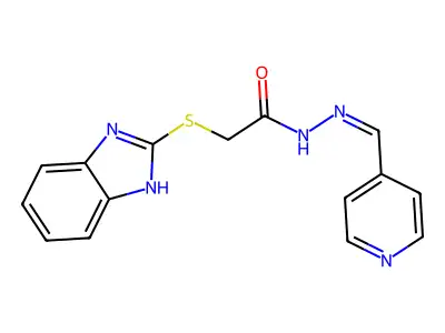 2-(1H-benzimidazol-2-ylsulfanyl)-N-[(Z)-pyridin-4-ylmethylideneamino]acetamide structure