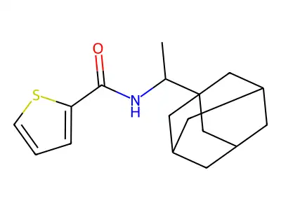 N-[1-(1-adamantyl)ethyl]thiophene-2-carboxamide structure
