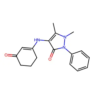 1,5-Dimethyl-4-[(3-oxocyclohexen-1-yl)amino]-2-phenylpyrazol-3-one structure