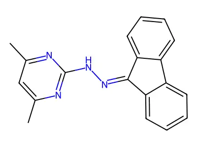 N-(fluoren-9-ylideneamino)-4,6-dimethylpyrimidin-2-amine structure
