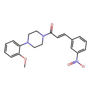 (E)-1-[4-(2-methoxyphenyl)piperazin-1-yl]-3-(3-nitrophenyl)prop-2-en-1-one structure