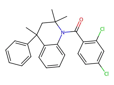 (2,4-dichlorophenyl)-(2,2,4-trimethyl-4-phenyl-3H-quinolin-1-yl)methanone structure