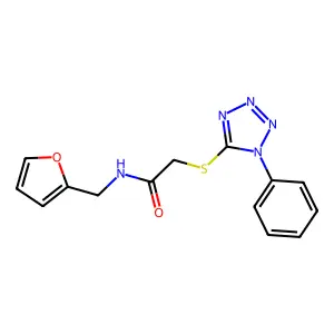 N-Furan-2-ylmethyl-2-(1-phenyl-1H-tetrazol-5-ylsulfanyl)-acetamide structure