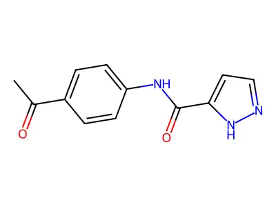 N-(4-acetylphenyl)-1H-pyrazole-3-carboxamide structure