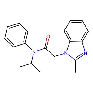 2-(2-methylbenzimidazol-1-yl)-N-phenyl-N-propan-2-ylacetamide structure