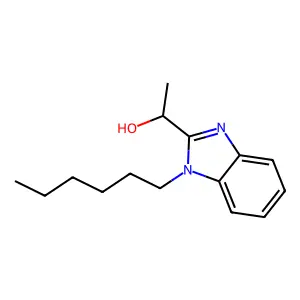 1-(1-hexyl-1H-benzo[d]imidazol-2-yl)ethanol structure