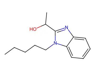 1-(1-pentyl-1H-benzimidazol-2-yl)ethanol structure