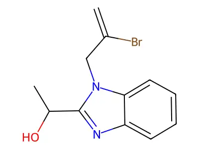 1-(1-(2-bromoallyl)-1H-benzo[d]imidazol-2-yl)ethanol structure