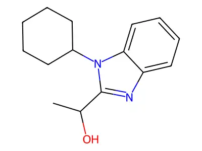1-(1-cyclohexyl-1H-benzimidazol-2-yl)ethanol structure
