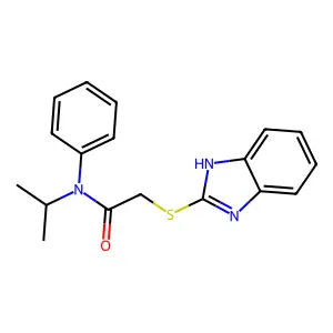 2-((1H-benzo[d]imidazol-2-yl)thio)-N-isopropyl-N-phenylacetamide structure