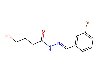 N-[(3-bromophenyl)methylideneamino]-4-hydroxybutanamide structure