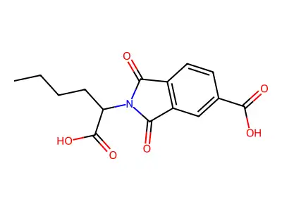 2-(1-carboxypentyl)-1,3-dioxo-2,3-dihydro-1H-isoindole-5-carboxylic acid structure