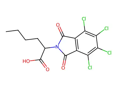 2-(4,5,6,7-tetrachloro-1,3-dioxo-1,3-dihydro-2H-isoindol-2-yl)hexanoic acid structure
