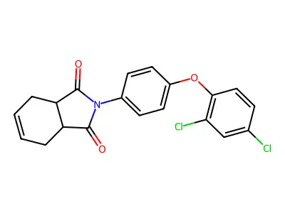 2-[4-(2,4-dichlorophenoxy)phenyl]-3a,4,7,7a-tetrahydro-1H-isoindole-1,3(2H)-dione structure